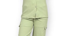 Girls Olive Green Stylish Co-Ord Set