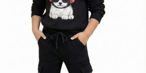 Stylish Boys Black Hoodie and Jogger Co-Ord Set