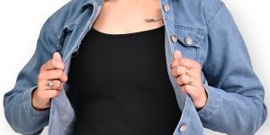 Trendy Light Blue Ladies Denim Jacket