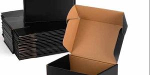Rectangular Black Corrugated Packaging Box