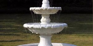 Decorative White Marble Fountain