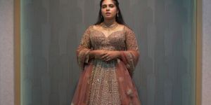 Light Brown Heavy Embellished Lehenga