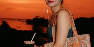 cotton quilted duffle tote shoulder bag