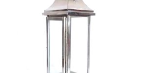 Attractive Stainless Steel Hanging Lantern with Glass Panels