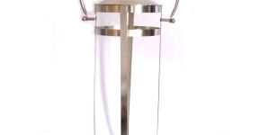 Large Round Floor Decorative Lantern in Steel and Glass