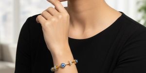 AD Gold-Tone Bracelet with Evil Eye