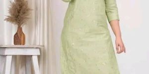 Women'S Embroidered Straight Kurta With Pant Elegant Ethnic Wear Pack of 1