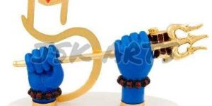 Gold Plated Shiva Hand with Trishul & Shivling - Divine Blessings & Transformation