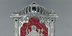 Silver Plated Durga Maa Photo Frame