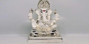 Silver Plated Ganesha Moorti