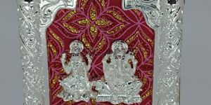 Silver Plated Laxmi Ganesh Photo Frame
