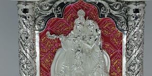 Silver Plated Radha Krishna Photo Frame