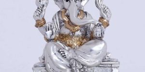 White Silver Lord Ganesha Statue