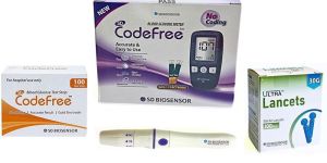 SD Codefree Glucometer Machine Easy & Accurate Testing of Blood Glucose Levels At Home SD Biosen