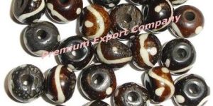 Round Writing Bone Beads