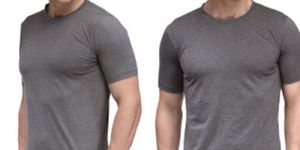 Mens Charcoal Grey Cotton Round Neck T-Shirt