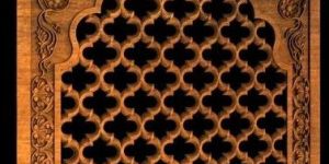 Wooden CNC Mughal Jali Panel