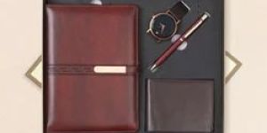 4 In 1 Dark Brown Customized Corporate Gift Set