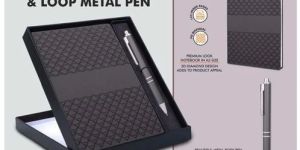 A5 Premium Notebook with Loop Metal Pen