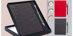 Ribbon A5 Hard Cover Notebook with Classy Metal Pen Gift Set