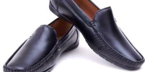 Mens Black Leather Loafer Shoes
