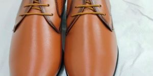 Mens Brown Derby Office Shoes with Classic Finish