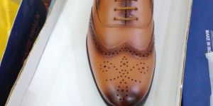 Mens Premium Brown Leather Derby Shoes