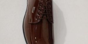Mens Shiny Brown Leather Formal Shoes