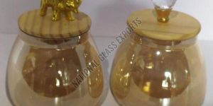 Golden Glass Candle Jar