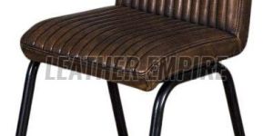 Brown Industrial Leather Dining Chair