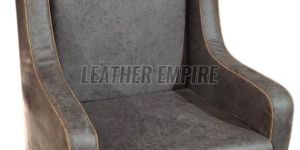 Leather Classical Tufted Wingback Chair