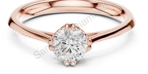 Rose Gold Round Cut Diamond Solitaire Ring