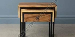 Teak Wood Tripod Side Table
