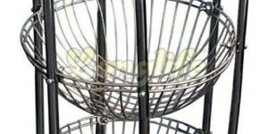3 Shelves Round Stainless Steel Fruit Trolley