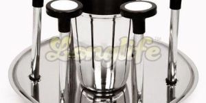 Stainless Steel Round Glass Stand