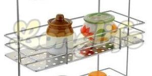 Triple Shelf Stainless Steel Kitchen Jar Rack
