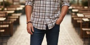 Men Slim Fit Checked Casual Shirt