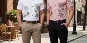 Embroidered Half Sleeve Men Casual Shirt