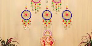 Anu Handicrafts Gota Patti Bangle Bells Decorative Wall Latkan Toran