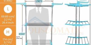 3 Layer Blue Cloth Drying Stand