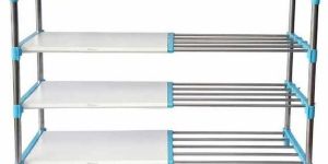 4 Layer Cyan Blue Expandable Multipurpose Rack