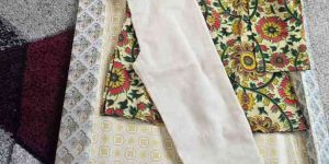 Kids Green Cotton Printed Kurti Pant Set