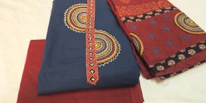 Premium Handcrafted Applique Work Pure Cotton Suit Material
