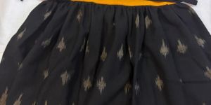 Yellow and Black Kids Girls Cotton Strap Frock