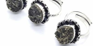 Pyrite Natural Raw Stone Ring