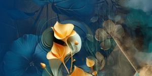 Luxury Floral Abstract Digital Print Rayon Fabric