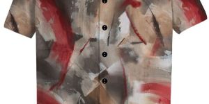 Men Cotton Abstract Brush Print Shirt