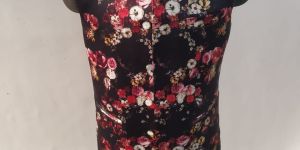 Men Cotton Black Rose Floral Nehru Jacket