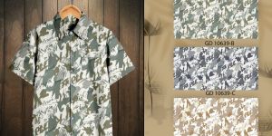 Men Cotton Olive Grey Abstract Printed Casual Shirt