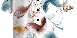 Men Cotton White Abstract Art Printed Casual Shirt